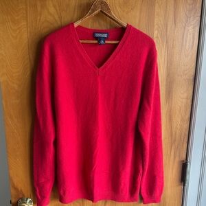 Lands' End Women's V-Neck Sweater in Bright Red